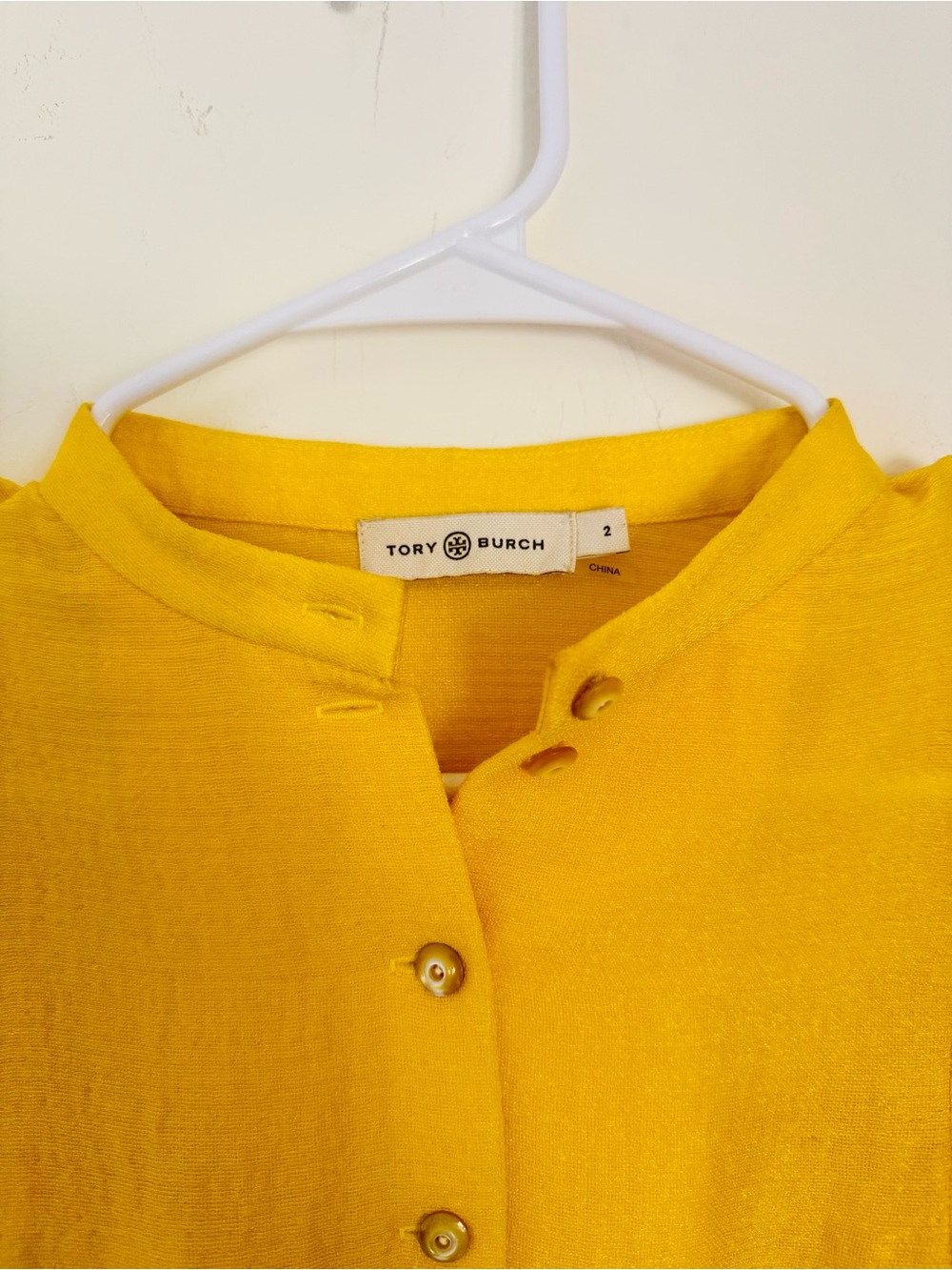 Tory Burch Vibrant Sunflower Yellow Blouse, Size 2 - Picture 2 of 7
